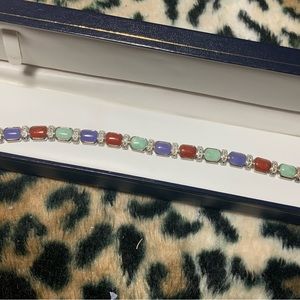 Jade sterling silver bracelet